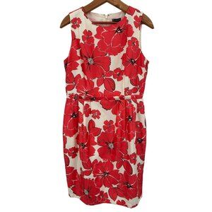 New Directions Pink White Floral Sleeveless Sheath Career Party Dress Size 12